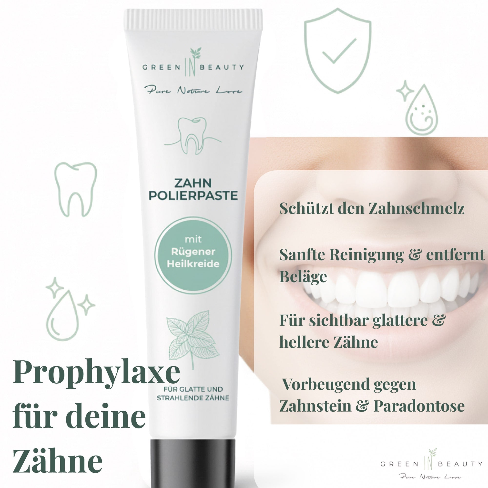 Green IN Beauty - Polierpaste für strahlende Zähne